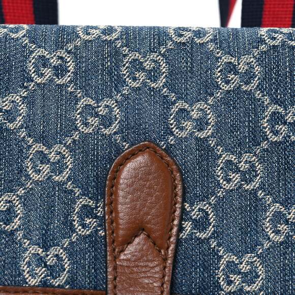Gucci New Denim Gg Retro Interlocking G #240151G12B - Picture 7 of 9